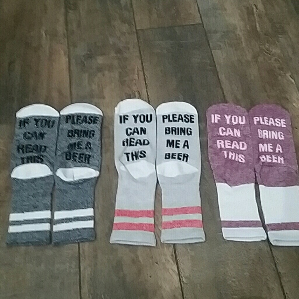Last One**Bring Me A Beer Socks 3 Pairs - Picture 2 of 3
